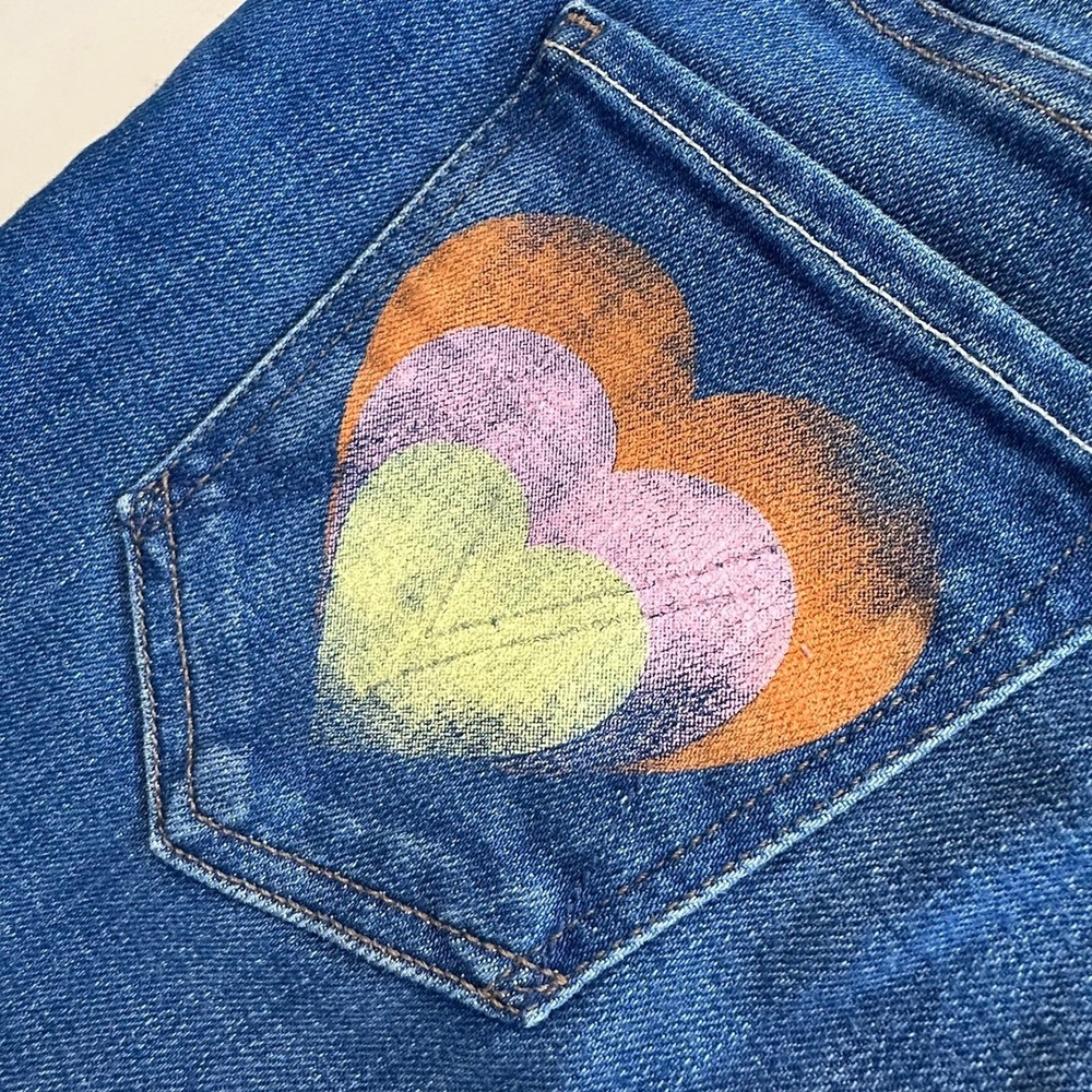 MOTHER The Super Stunner Ankle Skinny Jeans Button Fly Heart Size 27 Denim - Picture 14 of 16